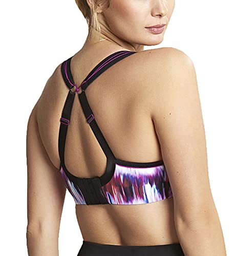 Panache Women's High Impact Underwire Sports Bra, Digital Stripe, 28J