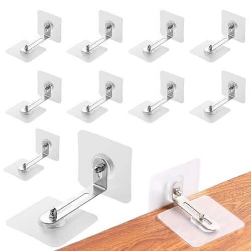 10 Paare Kippsicherung Möbel Set, Kippschutz Schrank Möbelanker Ohne Bohren Wandanker Regal Wandbefestigung Abnehmbar Anti Kipp Halter für Kommode Belastbarkeit Haustiere