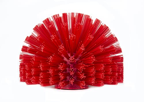 SPARTA Industrial Tank Brush Head Pipe Brush Head, Drain Brush with 3/4" Thread Hole (Handle Not Included) for Commercial Use, Plastic, 5.7 Inches, Red