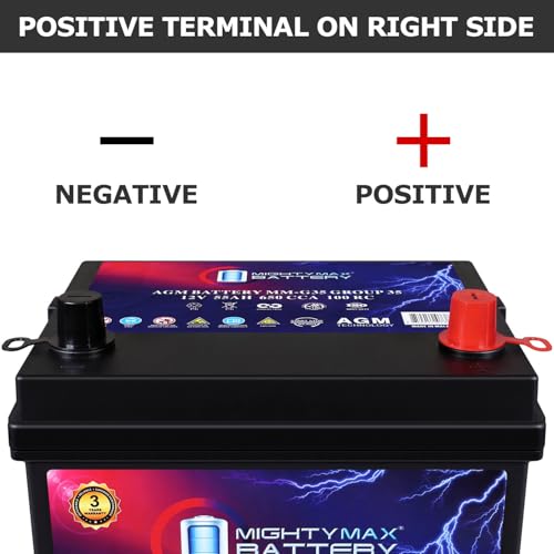 Mighty Max MM-G35 Group 35 AGM Battery — 12V 55Ah, 650 CCA - Image 4