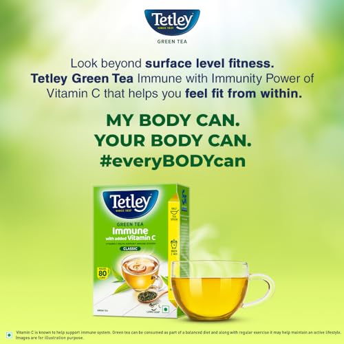 Image of Tetley Loose Green Tea Leaves 100g, Classic Flavour, Immune With Added Vitamin C, Makes 80 Cups, Long Leaf Tea, 5X Antioxidants As An Apple (Pack of 3)