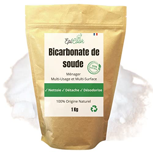 Bicarbonate de soude Ménager 1 kg - Nettoyant Détartrant Désodorisant - Multi usage et multi surface - Produit ménager Naturel et Ecologique - Idéal pour l'entretien de la maison - Origine France Cover