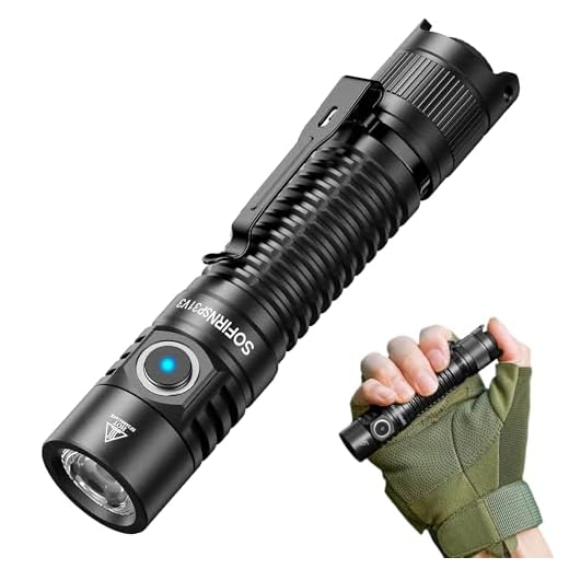 Sofirn SP31 V3.0 Taktische Taschenlampe, 2000LM, Taschenlampe Led Aufladbar mit Frequenzumwandlungs-Blitz, 6500K, USB-C, IPX8, Led Taschenlampe für Tragbares Reise und Einsteigermodell (Schwcra)