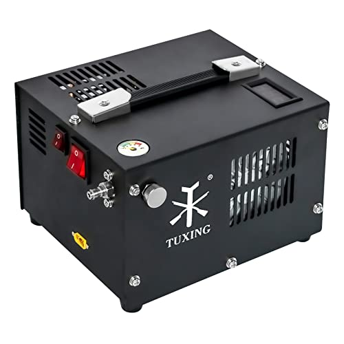 TUXING Pcp Air Compressor,4500Psi 30Mpa,Oil/WaterFree,Powered by Car 12V DC or Home 110V AC