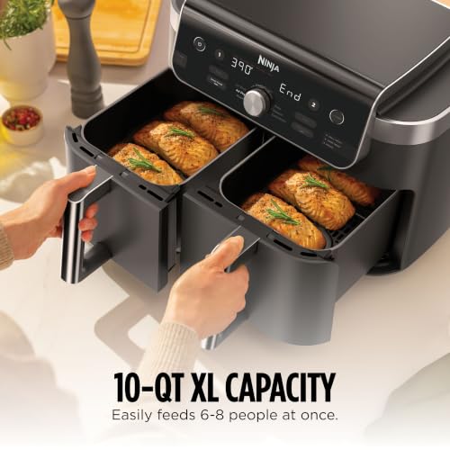 Ninja DualZone Air Fryer, 10 Qt Smart, 6-in-1, Grey, DZ950 - image 4