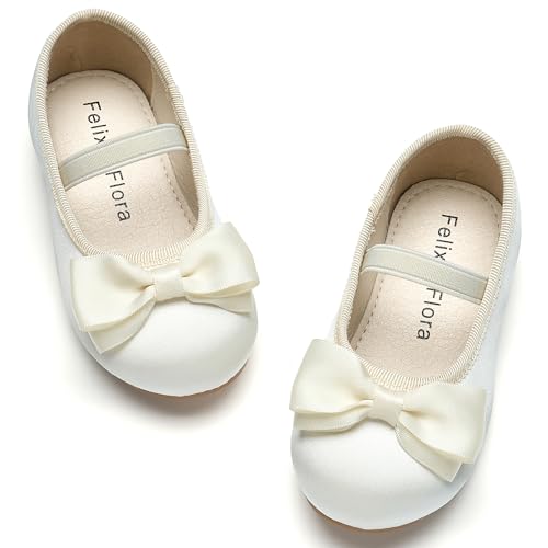 Image of Felix & Flora Toddler Flower Girl Dress Shoes - Girl Ballet Flats Party School Shoes Wedding