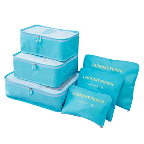 Image of Rojeam 6 Set Packing Cubes Multi-Functional Travel Storage Bags Clothing Sorting Packages