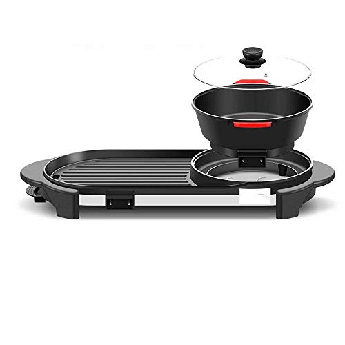 2 in 1 Elektro-Grill Hotpot Rauchfreier Grill und Hot Pot Split Design trennbare Doppeltemperaturregelung 2200 W Elektrischer Grill und Hot