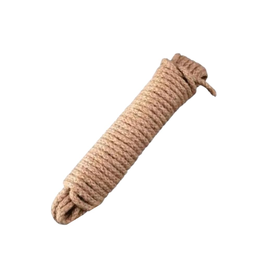 Concept4u Brown 8Mm Jute Rope 10M Natural Braided Twine Strong Garden Craft Cord For Cat Scratching Post Packaging Diy Decoration (Brown)