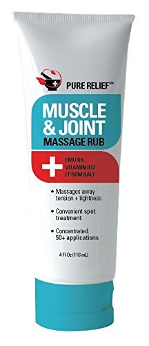 Pure Relief Muscle and Joint Massage Rub with Magnesium, Emu Oil, Epsom Salt