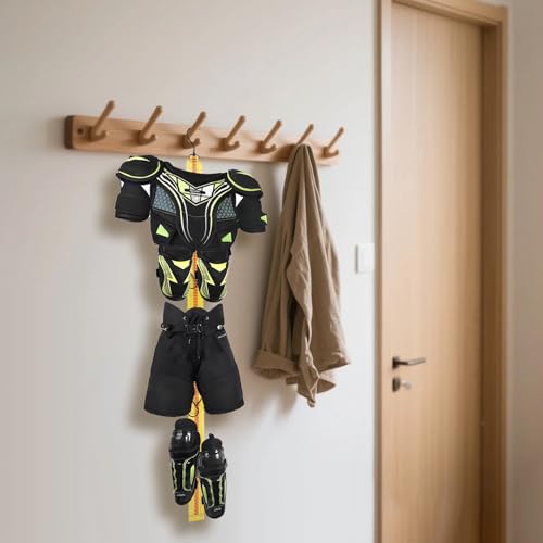 JYSILIYH Hockey Hanger Portable Hanging Dryig Rack Hockey Gifts for Home and Outdoor Using in Ice Hockey Skating Football Camping Fishing 5 Hooks (Yellow)