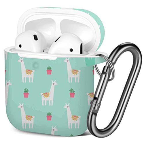 Coque AirPods 2/1 silicone TPU antichoc avec mousqueton - Cute Lama