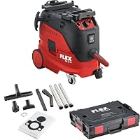 Flex Sicherheitssauger VCE 33 M AC + Vliesfiltersäcke FS-F VC 6 (schwarz, rot, Sicherheitssauger mit automatischer Filterabreinigung, 30 l, Klasse M, Werkstattsauger, Handwerkersauger) 471194