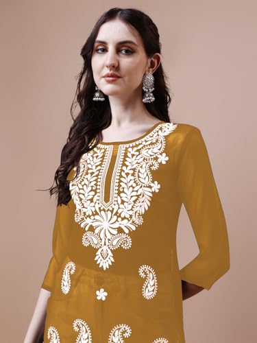 Image of EthnicJunction Women's Georgette Straight Fit Tunic Tunic