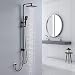 Produktbild Lonheo Duschsystem Regendusche ohne Amartur, schwarzes Duschset mit Kopfbrause und Handbrause, Dusche aus Edelstahl fürs Badezimmer