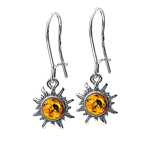 Ian and Valeri Co. Amber Sterling Silver Sun Earrings Pendant Necklace 18 Inches3