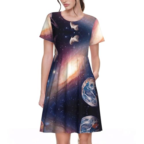 Robe d'été fluide galaxie pour femme finie la corvée du sac