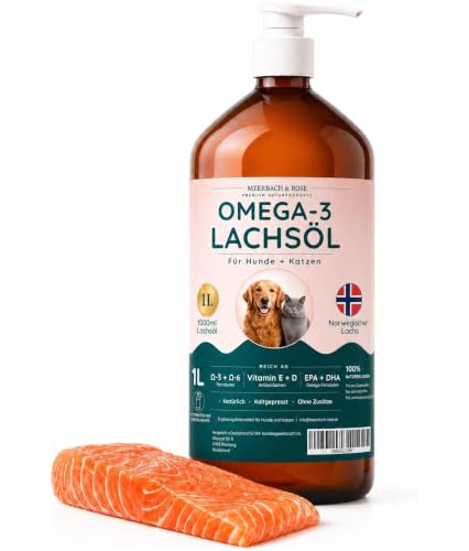LACHSÖL 1 Liter für Hunde & Katzen – aus Norwegen. Reich an Omega 3 & 6