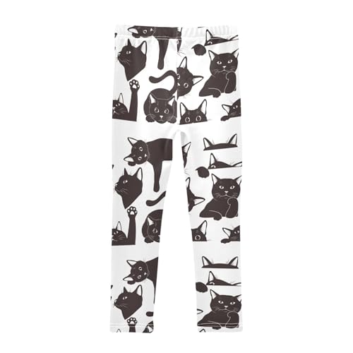 Girls Leggings Black Cat Playing Toddler Girls Clothes Leggings for Girls Toddler Girls Leggings 3-4T2