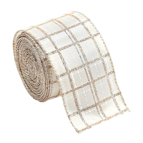 Generico Decorativi per Il Natale,Fascia Decorativa Natalizia da 198 Cm - Nastro per Ghirlande di Colore Champagne,per Regali Natalizi Decorazione 'Albero Fiocco Ghirlanda Mazzo di Fiori Matrimonio