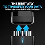 SABRENT Hard Drive Docking Station 5-Bay USB-C Enclosure for 2.5 HDD & SSD, USB 3.2 Hard Drive Reader, Built-in Cooling Fan (Noise Reduced!) Tool Free (DS-5R15) - Image 3