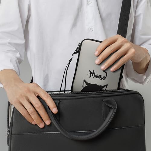 kwmobile Neoprene e-Reader Pouch Size 6\" eReader - Universal eBook Sleeve Case with Zipper, Wrist Strap - Grey/Black
