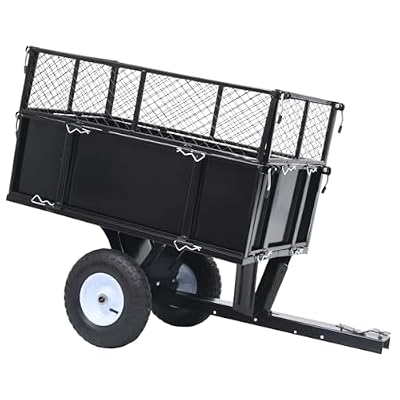 vidaXL Carro Remolque Inclinable Cortacésped Jardín Carrito Basculante Transporte Turba Estiércol Tractor Cortacésped Estándar Carga de 150 kg