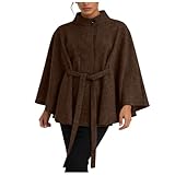 Cette Cape Oversize Présente Une Attache Structurée À Trois Boutons Et Des Manches Chauve-souris, Créant Un Look Tendance Qui Allie Élégance Et Décontraction. La Ceinture Intégrée Permet D'ajuster La Coupe Et De Mettre En Valeur Votre Silhouette.