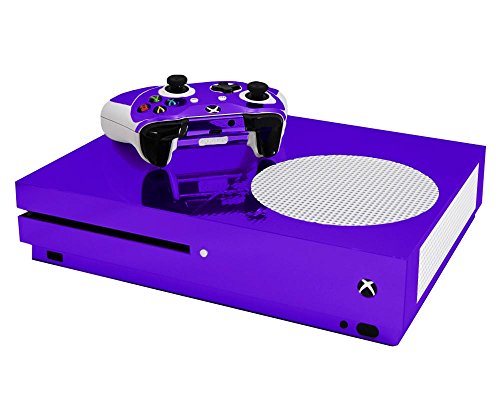 Purple Chrome Mirror Vinyl Decal Mod Kit for MicroSoft Xbox One Slim (XB1S) Console by System Skins