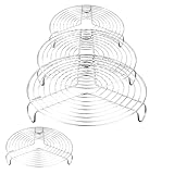 MUNGHOK 4er Set Edelstahl Kuchengitter Rund, 16cm 20cm 22cm 26cm Brot Abkühlgitter, Rundes...
