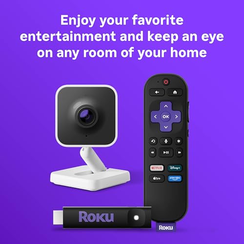 Image of Roku Streaming Stick 2025 HD Streaming Device with Voice Remote & Roku Indoor Camera 1080p HD Security Camera with Night Vision Bundle