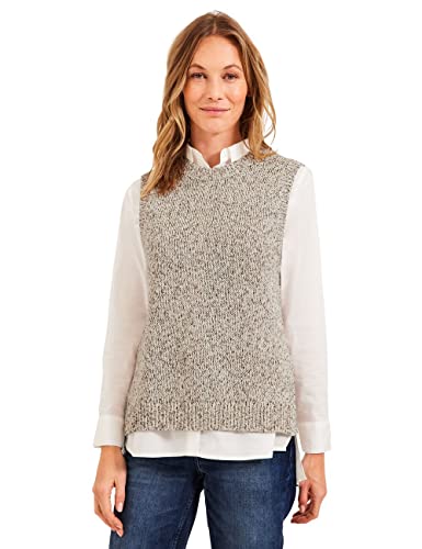 CECIL Damen B302263 Pullunder, Almond beige Melange, XL