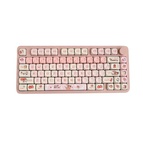 Teclas PBT MOA duraderas de dibujo animado para teclados mecánicos de 61 a 108 teclas