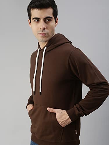 Image of Veirdo 280 GSM Cotton Fleece | Hooded Neck Full Sleeve | Regular Fit Sweatshirt | Solid Hoodie for Men | Sizes: S to 3XL