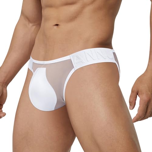 Gogobear Men's Briefs Sexy Transparent Mesh See Through Underwear Sheer Breathable Pouch Tagless Underpants3