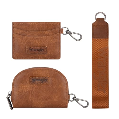Image of Wrangler KeyChain Wallet Wristlet Wallets for Women Dual Pouch Wristlet with Zipper Womens Credit Card Holder Wallet