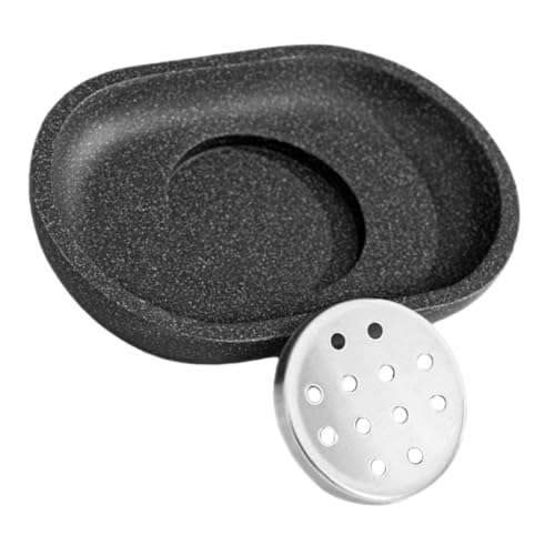 BUGUUYO Caja De Jabón Fregadero Bandeja De Jabón Esponja Jabonera Barra De Jabón Organizador De Baño Poseedor Dispensador De Jabón Manual Bandeja De Jabón En Barra Black Base De Resina