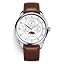White Moonphase Dial - Silver Case - Brown Leather Strap