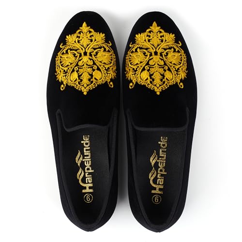 Men Dress Wedding Shoes Luxury Embroidery Velvet Tuxedo Loafers4