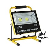 Batería recargable de 100W LED, color de la luz: blanco cálido: 3000 ~ 3500K. lumen = 9000 lúmenes, dimensiones: 270 * 340 * 55 mm