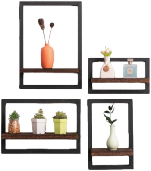 吊り下げ収納ラック 吊り下げ式フォトフレーム壁掛け棚、 Tufduzo リビングルーム用取り付けブラケット フローティングシェルフ