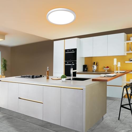 Smanu LED Ceiling Light,18W 1800LM,3 Color Temperatures in One 3000K/4000K/6000K,Waterproof Flush Mount Ceiling LED for Bathroom,Living Room,Dining Room,Kitchen,Office,Ø23CM - Cosy Home Interiors Smanu LED Ceiling Light,18W 1800LM,3 Color Temperatures in One 3000K/4000K/6000K,Waterproof Flush Mount Ceiling LED for Bathroom,Living Room,Dining Room,Kitchen,Office,Ø23CM - Image 8