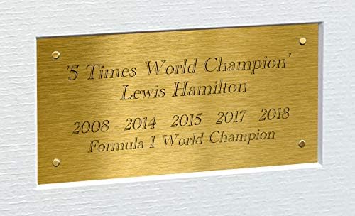 "5 Times World Champion Montage" - A4 12x8 Signed Lewis Hamilton - Mercedes-AMG Petronas - Autographed Photo Photograph Picture Frame Motor Sport Formula 1 F1 Gift