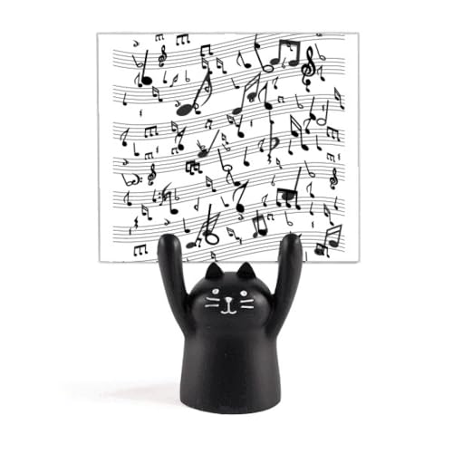 Support de mémo chat noir pour 5 personnes en métal