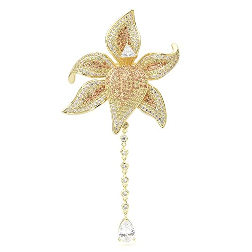 Damen-Brosche, Damenmode-Accessoires, Damen-Elegante Blumen-Brosche, Party-Brosche, Wassertropfen-Kette, Blumen-Hochzeitsbankett-Brosche, Exquisite Broschen