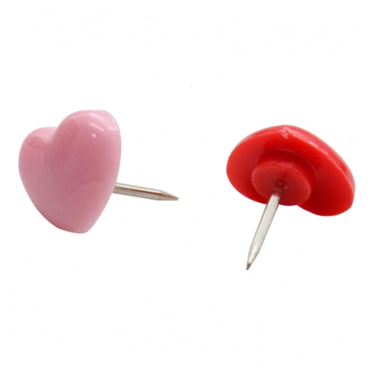 NUOBESTY 3 Set Di Puntine Da Mappa A Forma Di Cuore in Plastica A Pressione Piccole Puntine Rotonde Per La Visualizzazione Di Foto Decorative Da Parete 150 Pezzi * 3