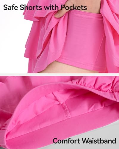Image of KEREDA Girls Skirt Kids Casual 3-Layer Ruffle Skort School Uniform Skirts for Girls