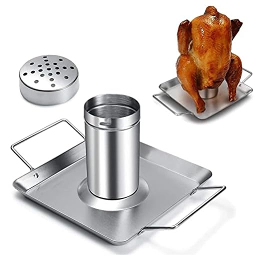 Enkomy ölburk-kycklingstativ, grillgaller i rostfritt stål med dropppanna grillgaller, grilltillbehör för grillugnen