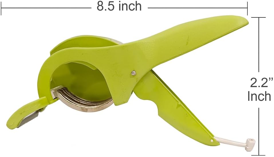 2-in-1 Vegetable Cutter and Slicer with Stainless Steel Blades Multi-Purpose Manual Chopper for Cutting, Slicing, and Peeling Fruits & Handheld Kitchen Tool for Easy Cooking, Lock System Plastic