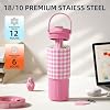 SDGA+ 24 Oz Stainless Steel Tumbler With Straw - Insulated, Leak Proof, Hot/Cold, Cherry Color